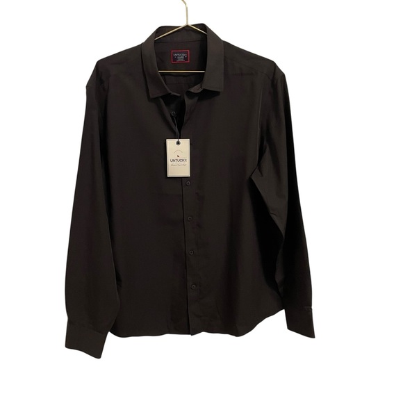 UNTUCKit Other - UNTUCKit Wrinkle Free Button Up Long Sleeve Shirt Black Stone XL NWT